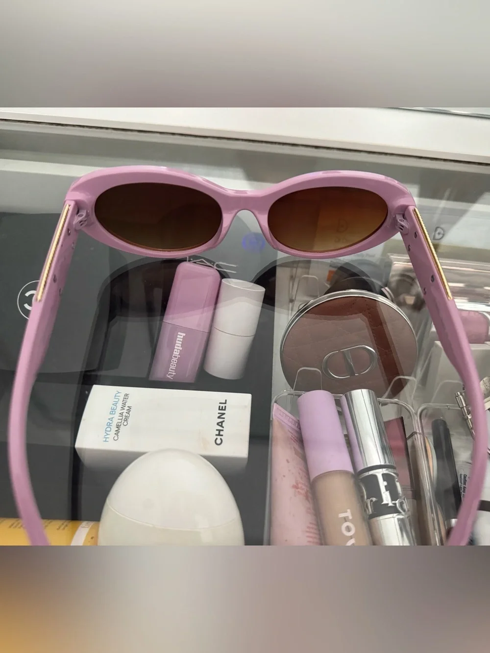 Lilac Oval Sunglasses - Pink Frame